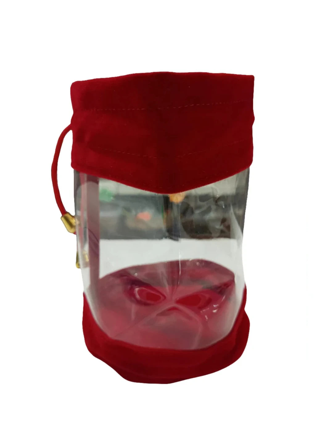 Plastic and Fabric Gift Bag Red