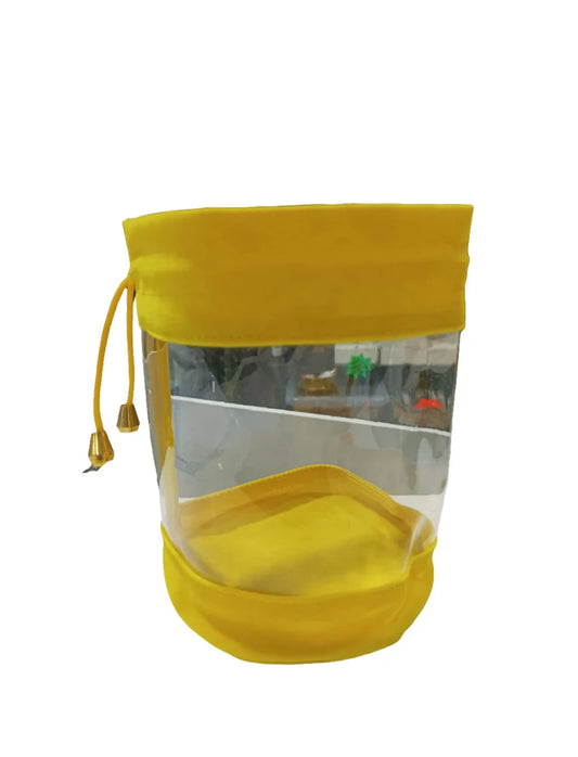 Plastic and Fabric Gift Bag Yellow